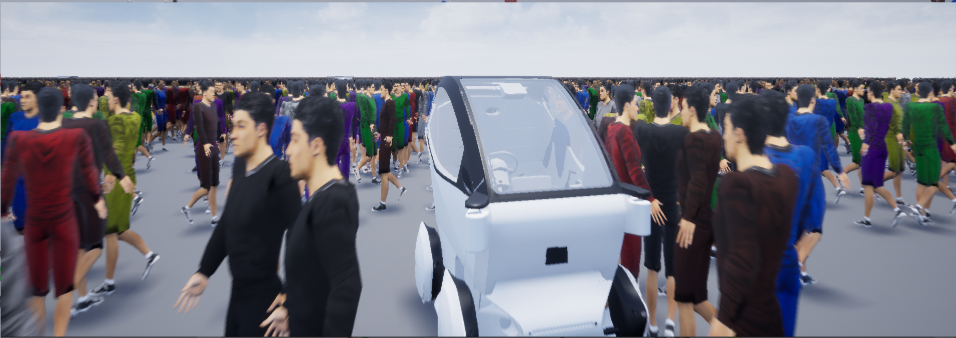 Simulating Crowds and Autonomous Vehicles